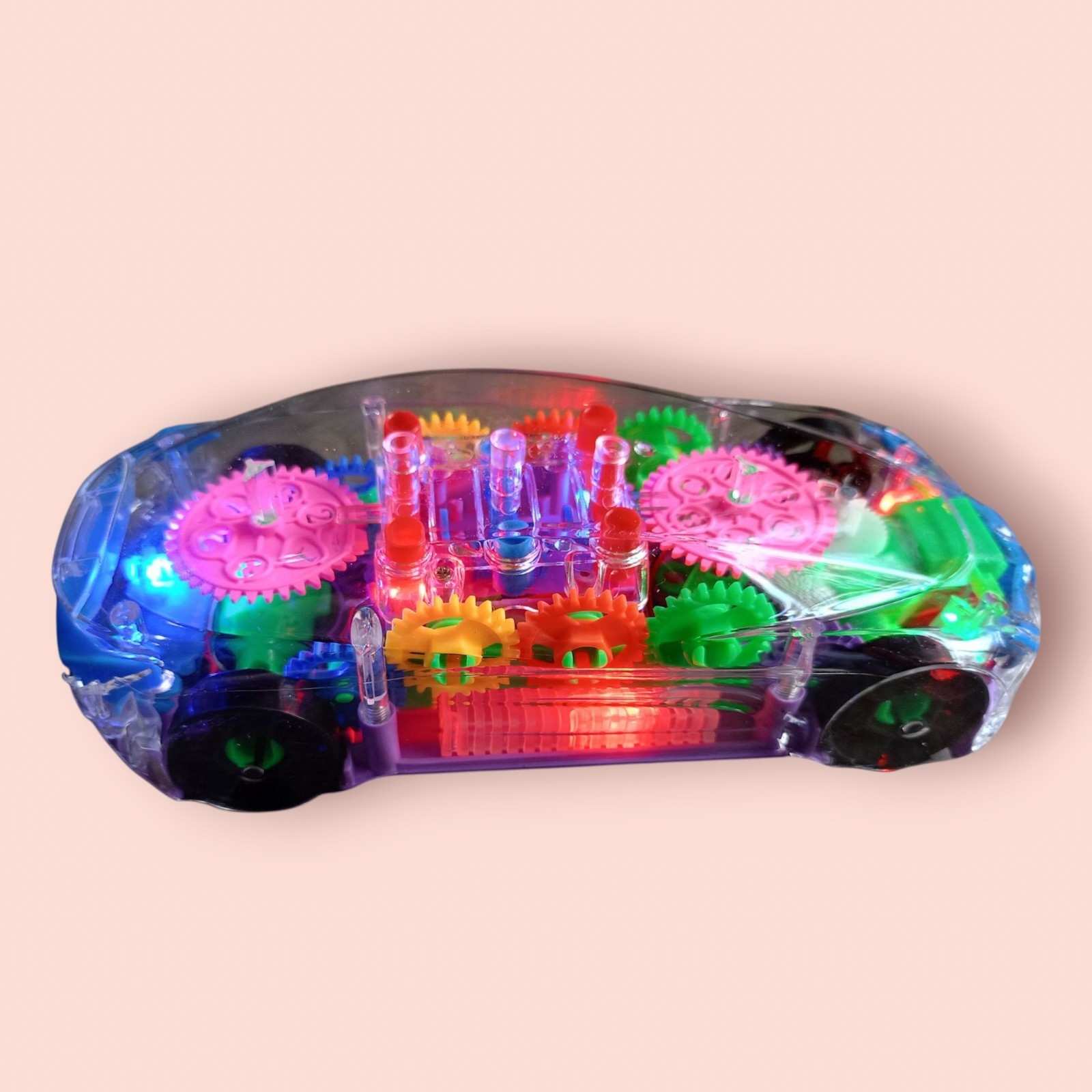 Transparent Gear Car Toy – Moving Gears with Lights & Music