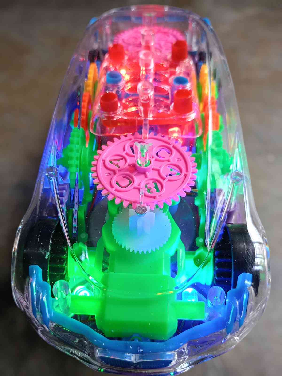Transparent Gear Car Toy – Moving Gears with Lights & Music