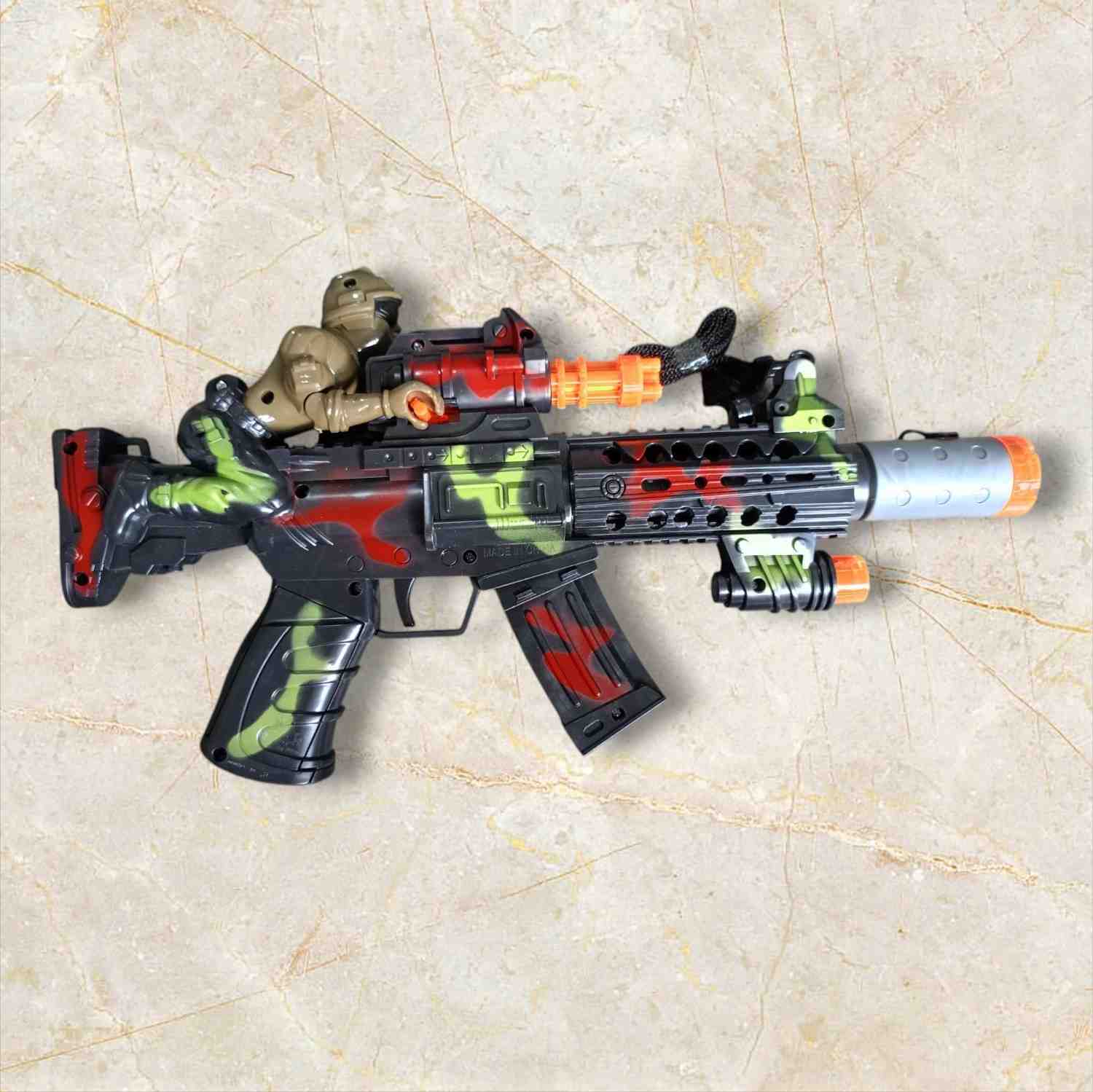 Combat Mission Toy Gun with Soldier Figure – Camouflage Edition thumbnail
