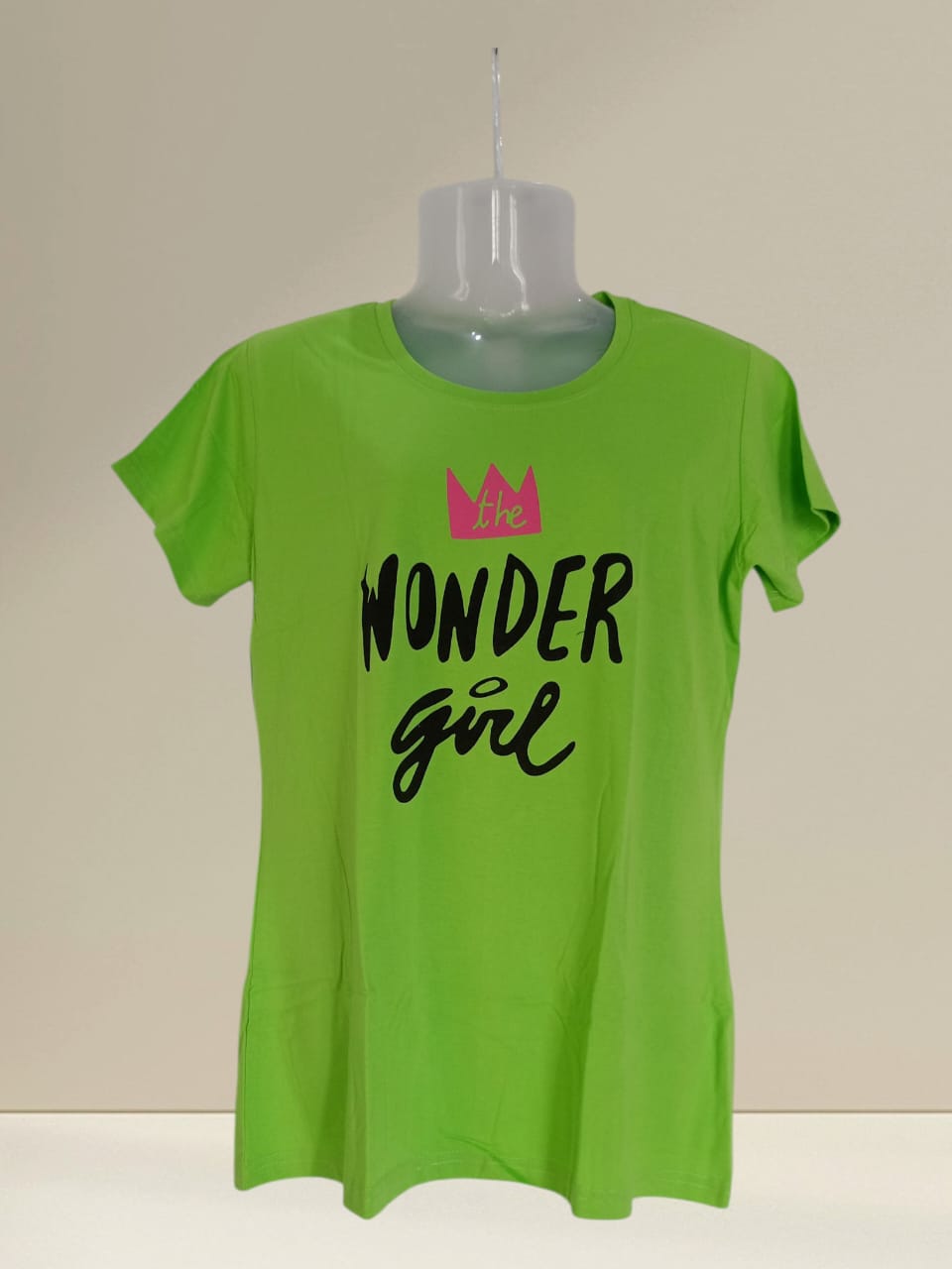 (XXL) Women's Neon Green "The Wonder Girl" Printed T-Shirt